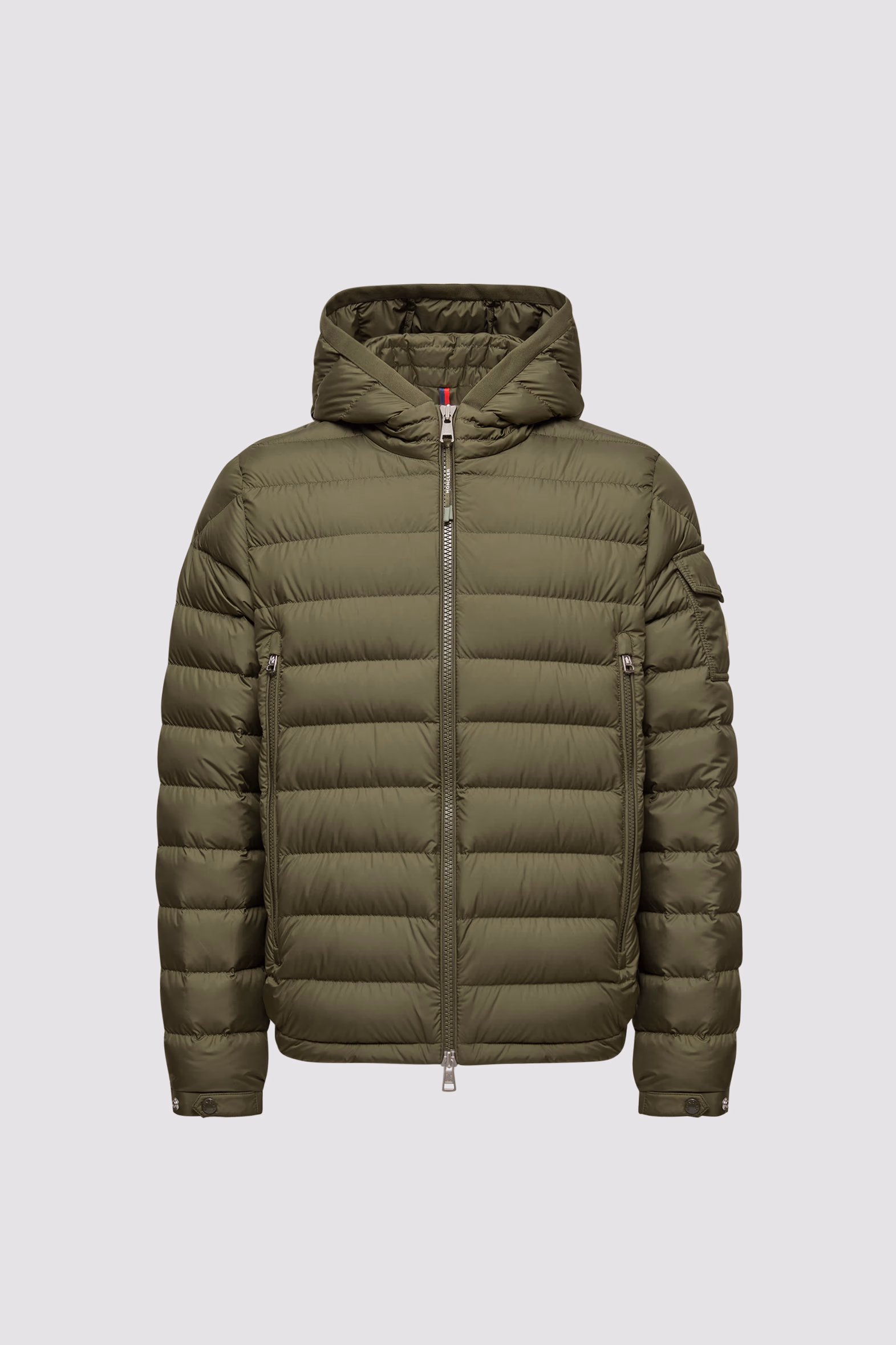 Galion Hooded Short Down Jacket Men Olive Green Moncler 2